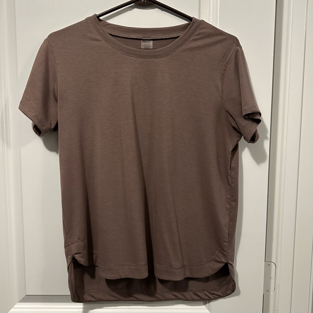 Elegant Brown Short Sleeve Women's Tee